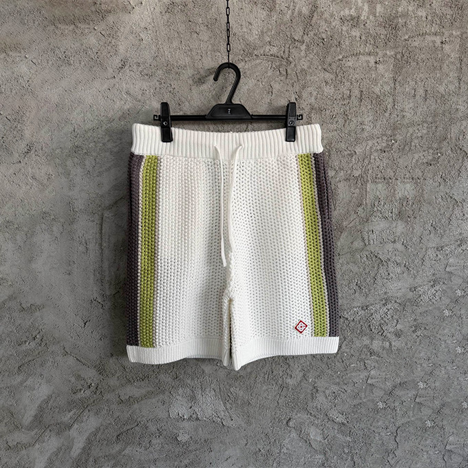 casablanca color-block crochet knit shorts
